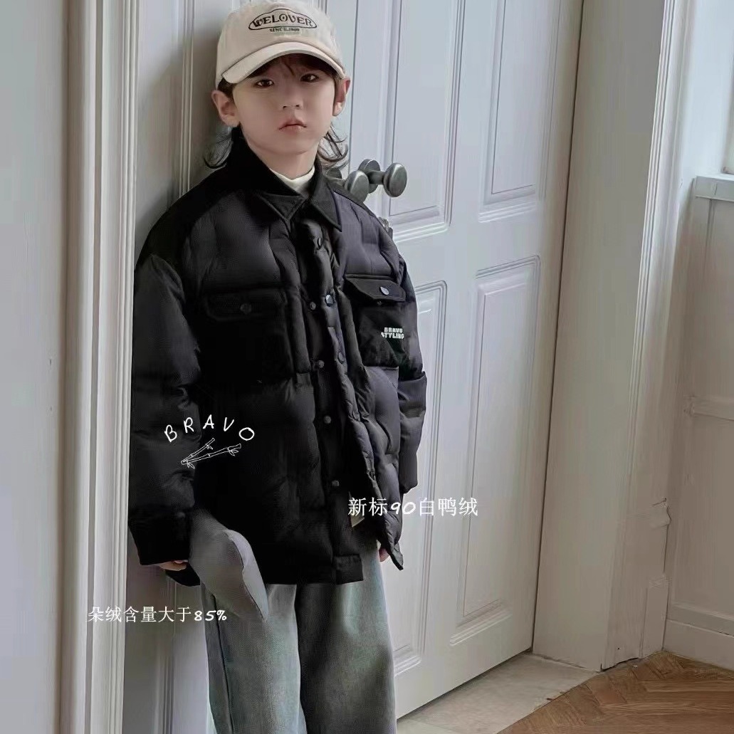 布芮欧2025新款男女童冬款羽绒衬衫18067