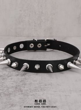 百搭choker暗黑酷少女金属铆钉朋克项圈摇滚蹦迪原宿哥特潮流项链
