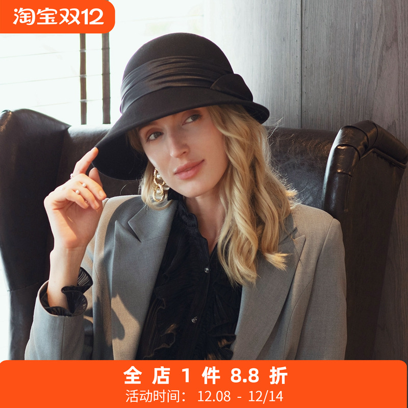 EE秋冬 英伦时尚羊毛小礼帽 优雅百搭冬季名媛帽子女