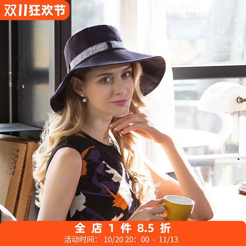 EE 时尚百搭大檐遮阳帽 夏季出游防紫外线太阳帽 逛街休闲帽子女