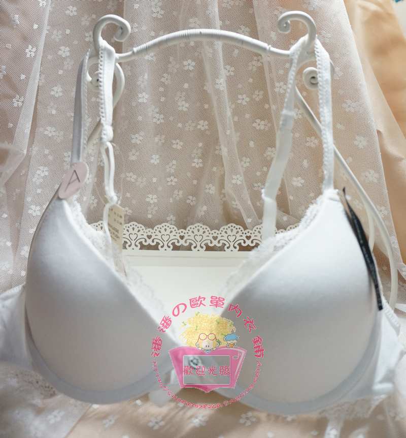 外贸全棉白色光面蕾丝花边舒适女士文胸内衣348
