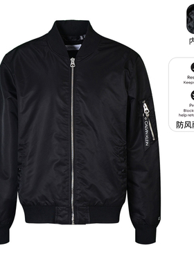 Calvin Klein凯文克莱CK棉服男秋冬新款拉链纯色薄棉夹克外套男装