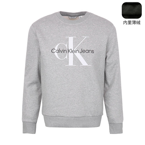 CK加绒圆领卫衣经典休闲