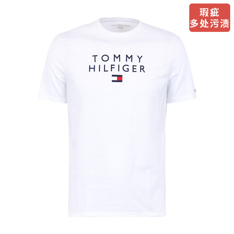 【瑕疵】Tommy Hilfige汤米男款t恤短袖夏圆领半袖刺绣标男装上衣
