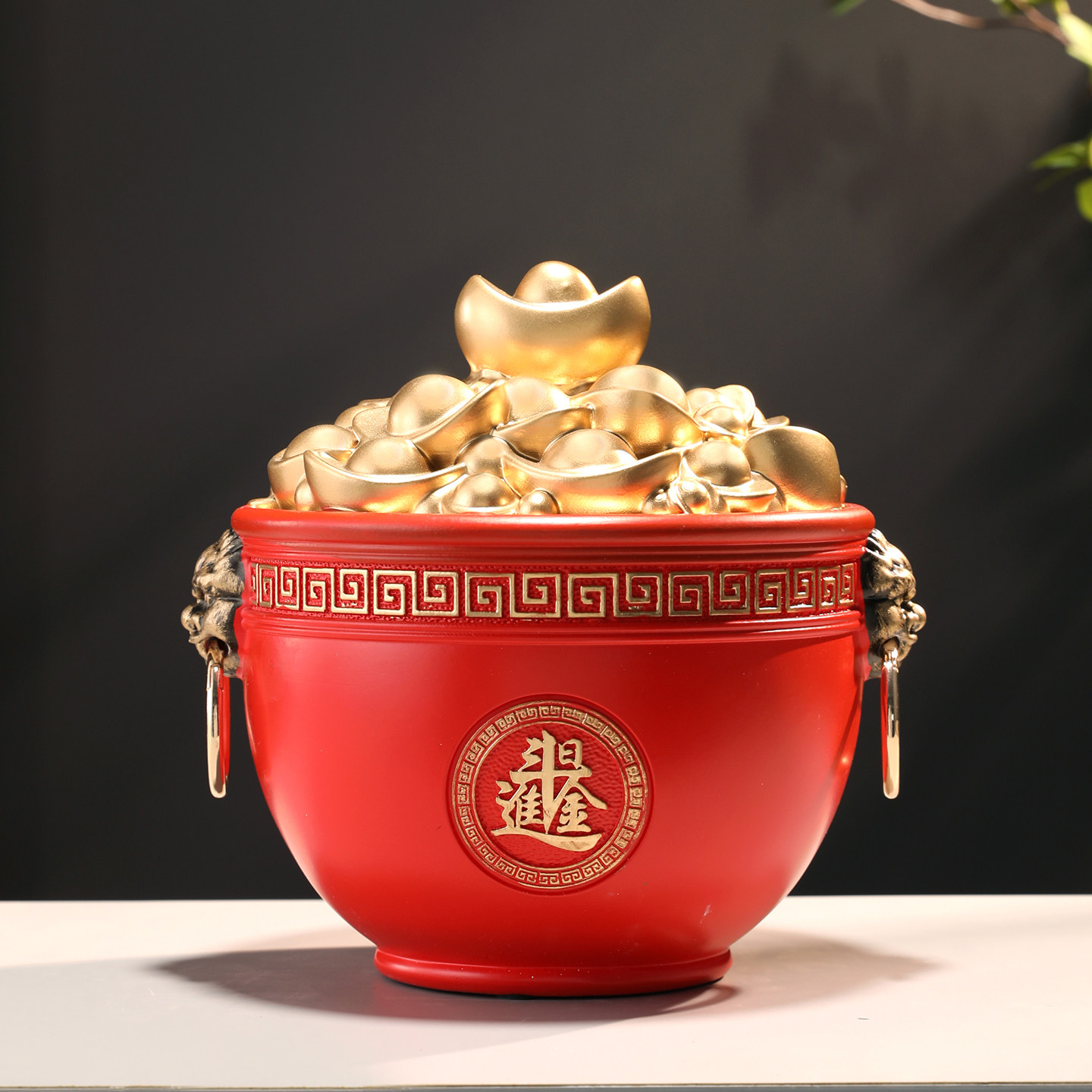 日进斗金聚宝盆招财摆件开业礼