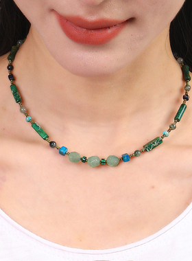 逸水红颜东陵玉天然石女项链