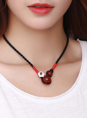 民族风手工编织脖子配饰锁骨链