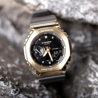 新款卡西欧黄金时代新黑金手表男女时尚运动防水潮流GM-2100G-1A9