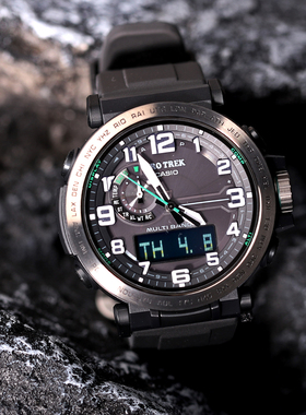 卡西欧户外登山表太阳能能电波三重感应双显PRW-6600Y-1/YB-3