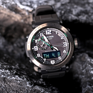 6600Y 卡西欧户外登山表太阳能能电波三重感应双显PRW