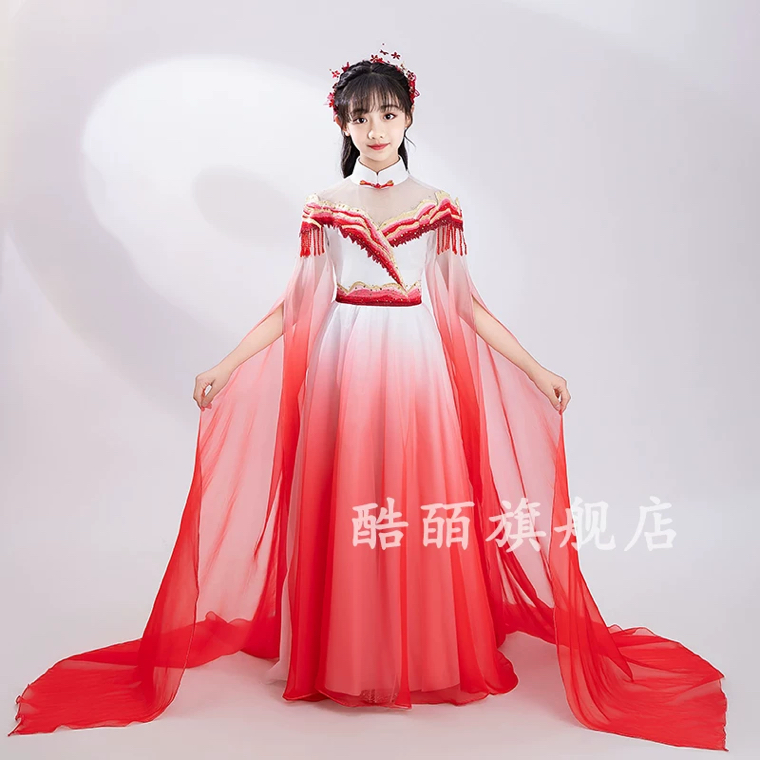 新款女童弹古筝演出服中国风儿童礼服主持人民乐演奏艺考长裙,童装/婴儿装/亲子装,儿童礼服,淘宝优惠券,粉丝福利购,淘宝优惠卷