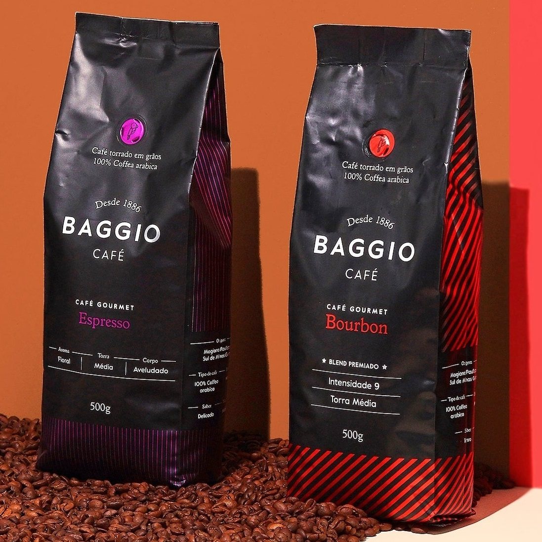 新日期原装进口咖啡豆百吉欧BAGGIO阿拉比卡手冲黑咖啡中烘1kg装