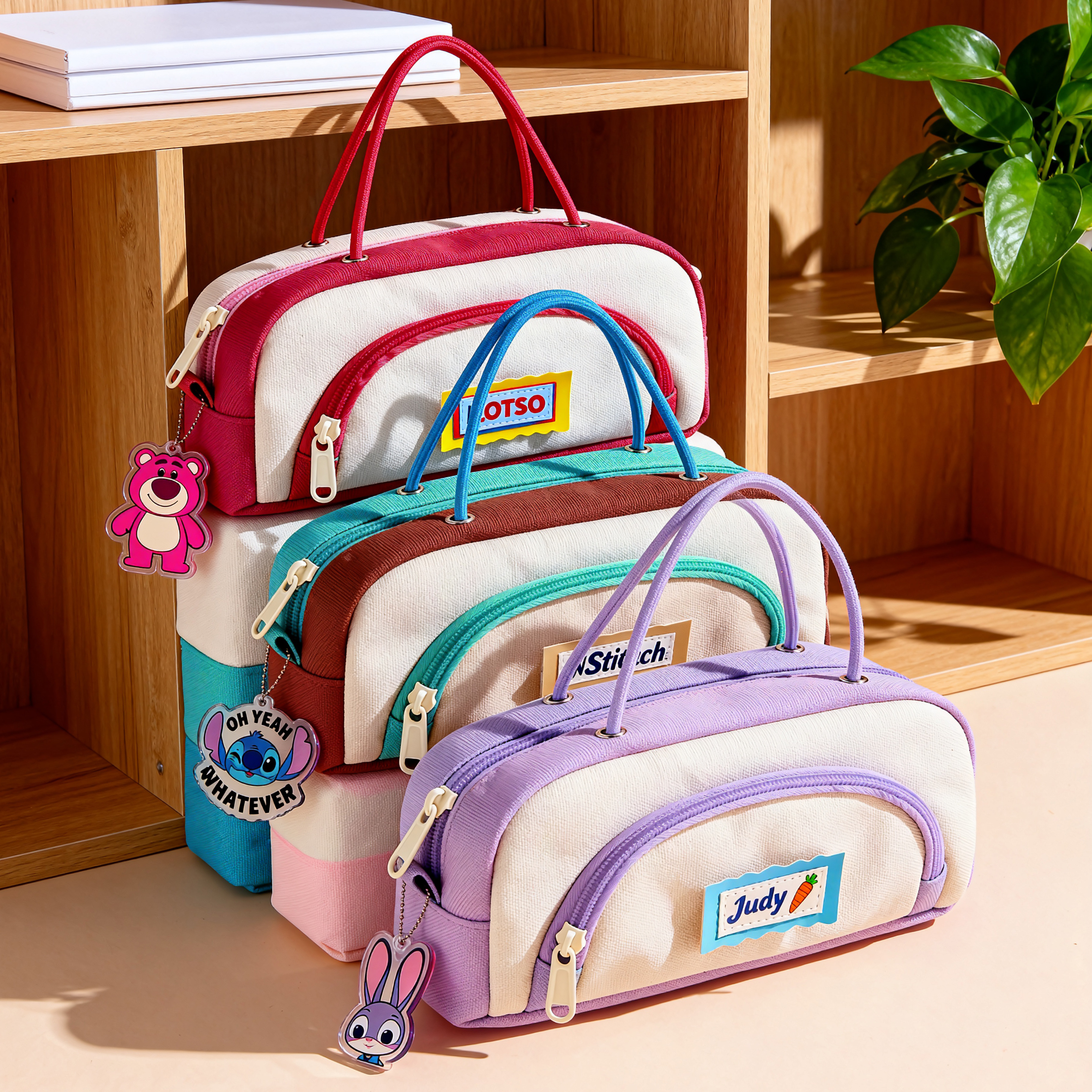 新款迪士尼笔袋小学生可爱撞色拉链文具盒男女生大容量手提收纳袋,文具电教/文化用品/商务用品,笔袋,淘宝优惠券,粉丝福利购,淘宝优惠卷