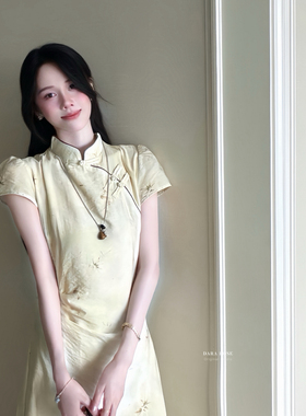 夏季 DARA ROSE 新中式国风金竹旗袍改良绝美气质连衣裙 SV5902