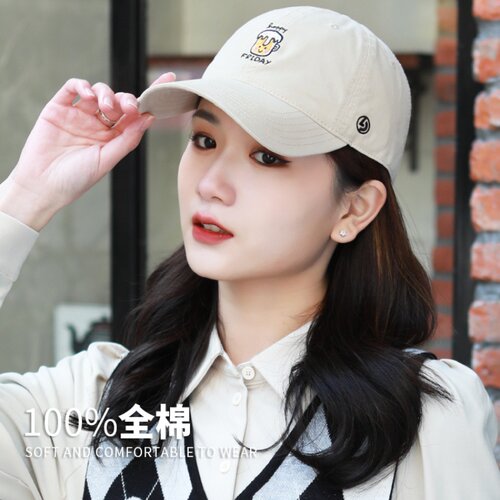 lackpard帽子女夏2021年新款时尚软顶棒球帽韩版显脸小鸭舌帽黑色