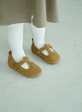 NJ童品*韩国bz 象鼻魔术贴男女儿童休闲软底黑色牛皮童鞋春秋 285