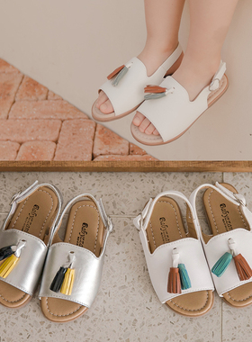 NJ童品 韩国bz童鞋 韩版吊坠魔术贴男女儿童休闲防滑凉鞋夏季y169