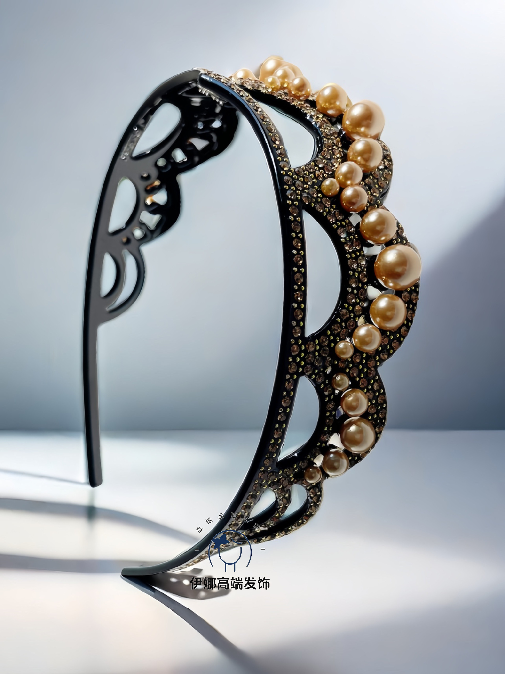 高端法式轻奢珍珠皇冠发箍专柜品质巴黎之冠女王头箍复古压发发卡