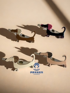 现货新款亚力山大同款 萌宠可爱腊肠发夹刘海夹边夹狗狗夹子发卡