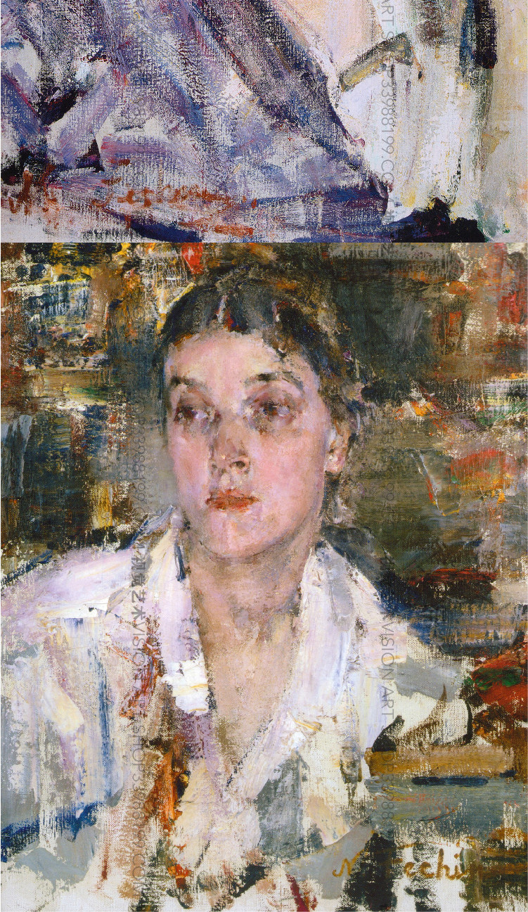 尼古拉费钦Fechin高清油画电子图片费欣人物肖像素描临摹画芯素材