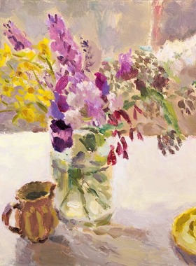 琳恩·卡特利奇 Lynne Cartlidge花卉静物油画作品学画临摹素材