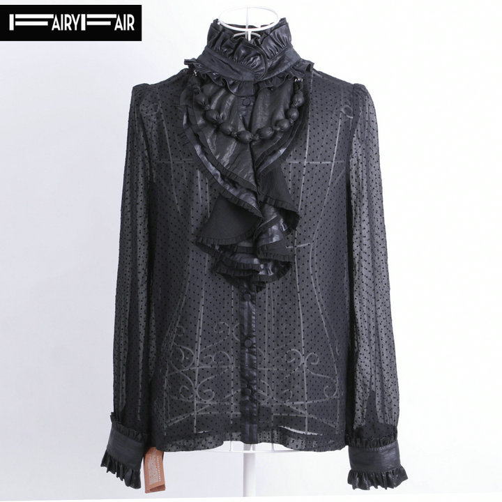 FAIRYFAIR优雅雪纺衫荷叶边