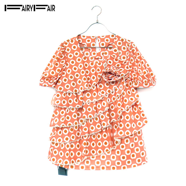 短袖全棉衬衫FAIRYFAIR花朵上衣