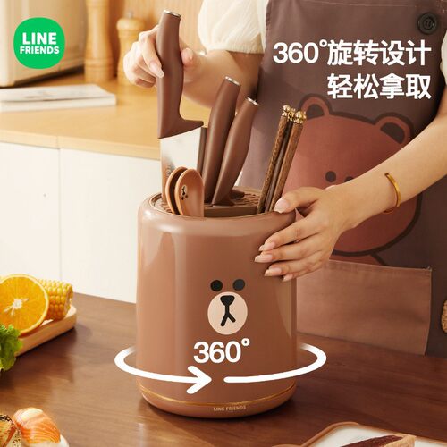 布朗熊防尘沥水筷子收纳架