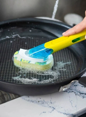 scrubdaddy锅刷厨房清洁洗碗海绵擦不沾油去污神器家用长柄皂液刷