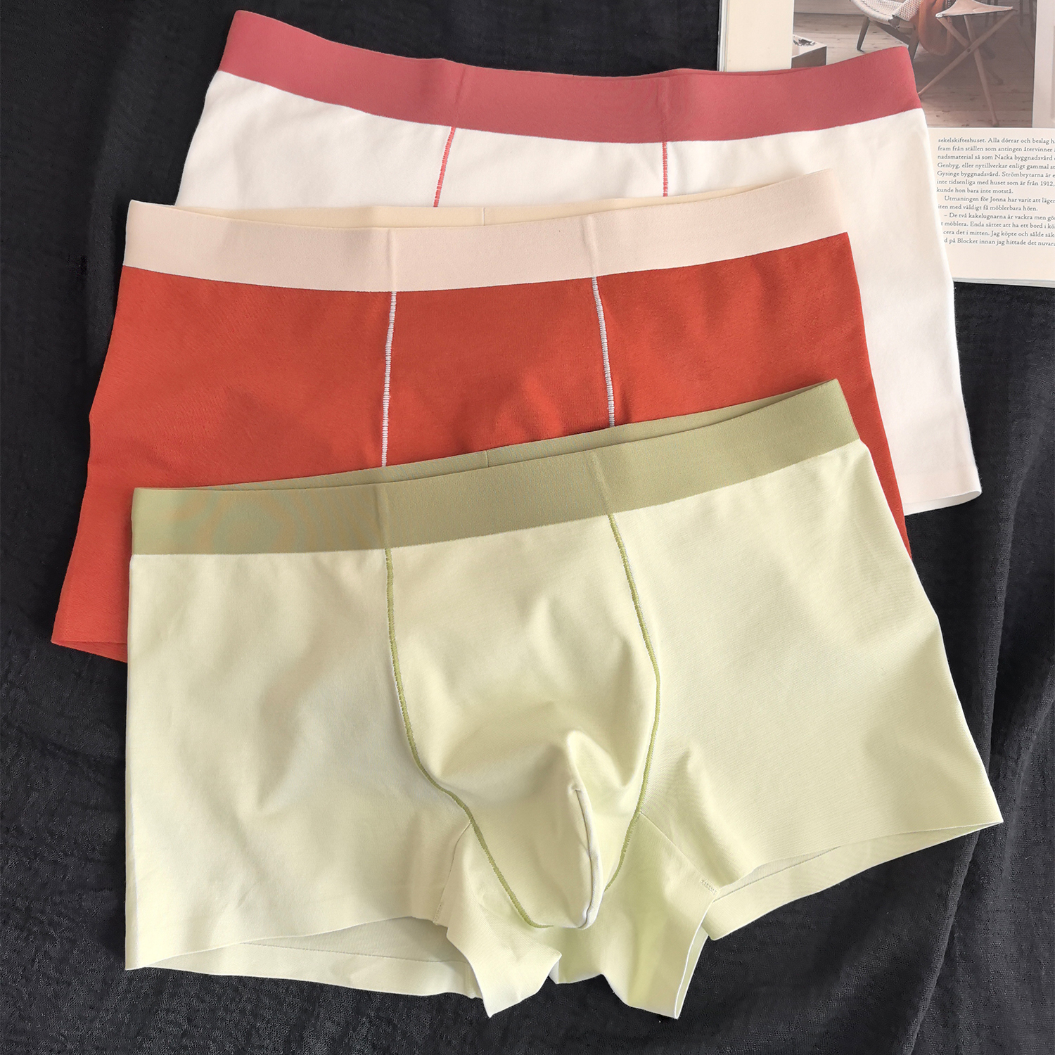 柔软亲肤无痕纯色多彩纯棉平角裤