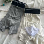 男士高弹螺纹内裤枪弹分离超薄透气莫代尔四角裤性感青年学生裤衩