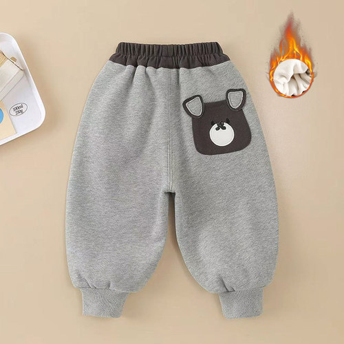 男童加绒裤子儿童一体绒休闲卫裤