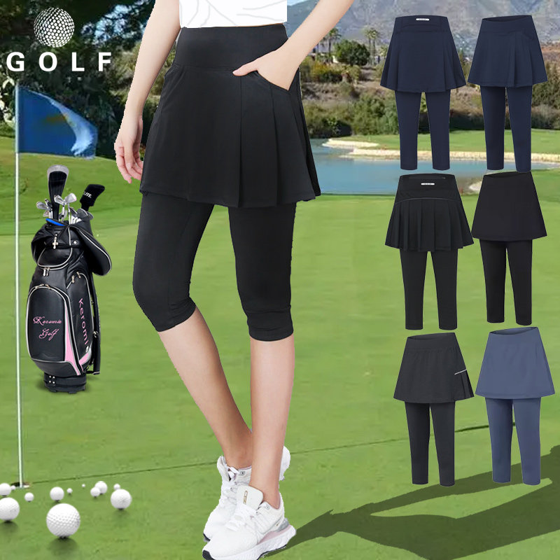 高尔夫女裤裙裤夏季 7分裤速干弹力运动网球羽毛球跑步防走光裤裙