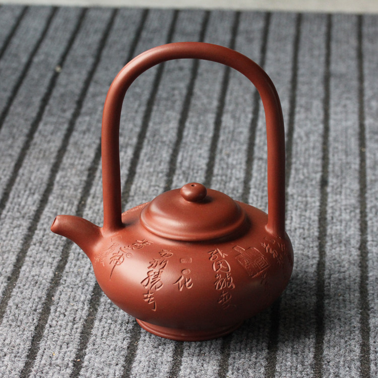 王红娟复古紫砂国强提梁原矿茶壶