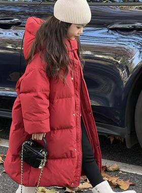 2026新款女童加厚棉服冬季儿童加长款冬装过膝棉衣中大童棉袄外套