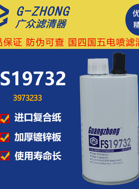 FS19732柴油滤芯油水分离器 LG9704550067柴油滤清器滤芯3973233