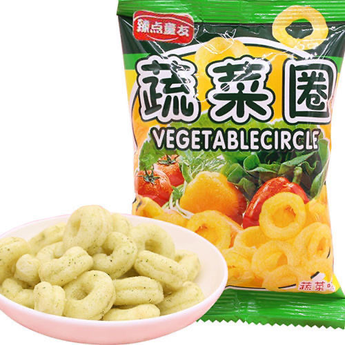 臻点童友蔬菜圈膨化食品儿童蔬菜味小吃甜圈鸡味块休闲解馋零食