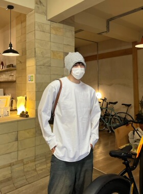 秋冬基础300g黑白纯棉T恤宽松内搭Temporary Exile休闲打底长袖