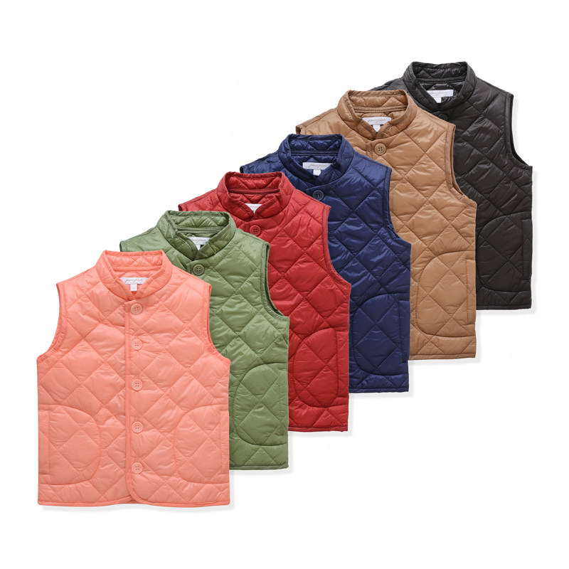 关店清仓28折 M儿童棉背心羽丝棉马甲秋冬新款立领男女童夹棉