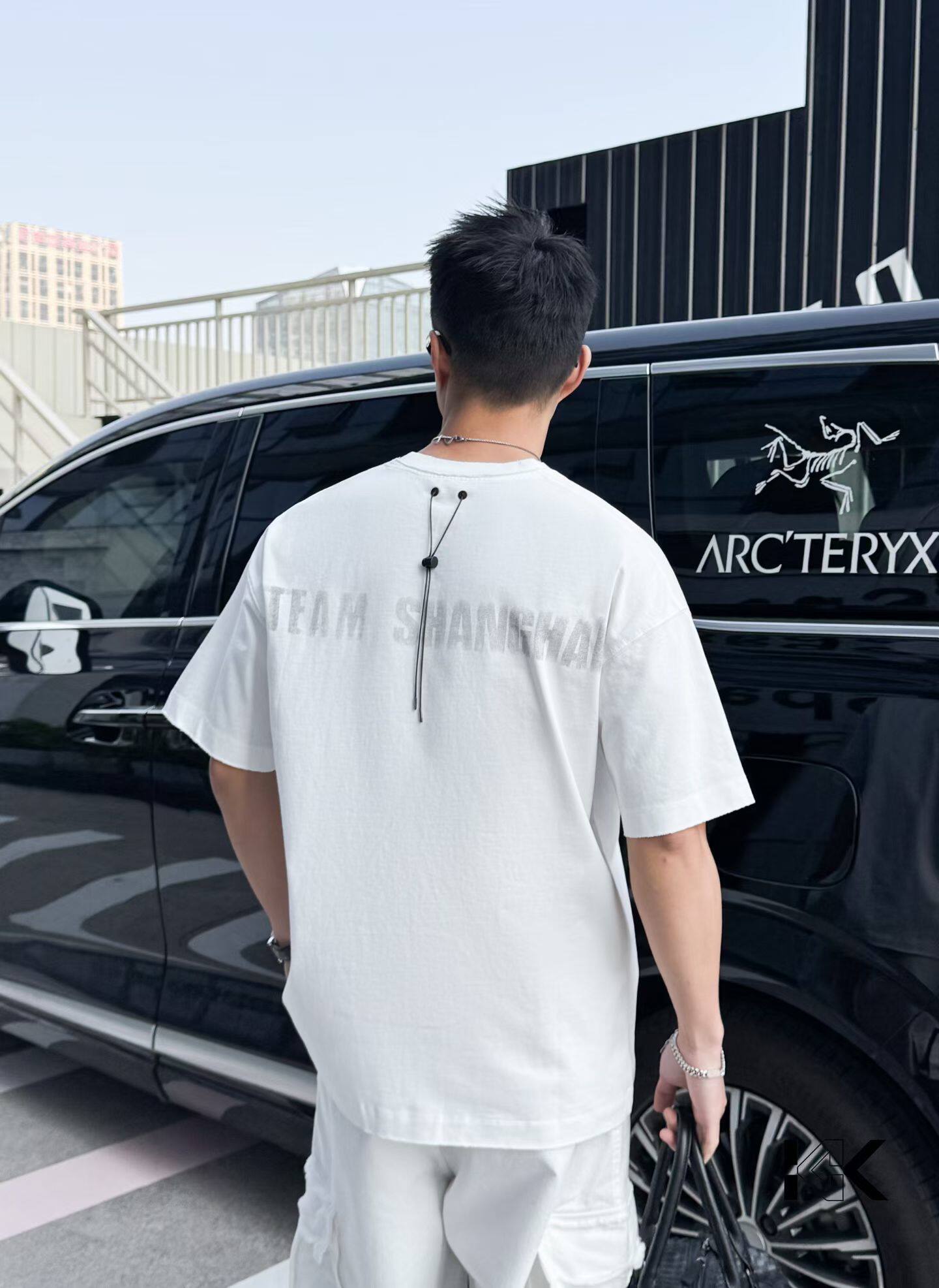 2026夏季新款舒适百搭纯棉休闲T恤潮牌男士宽松阔版落肩印花短袖