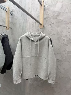 2025冬季新款极简廓形连帽韩版双面羊绒外套男绵羊毛短款毛呢大衣