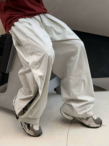 日潮山系街头感户外机能休闲伞兵男夏季速干宽松剪裁工装拖地裤潮
