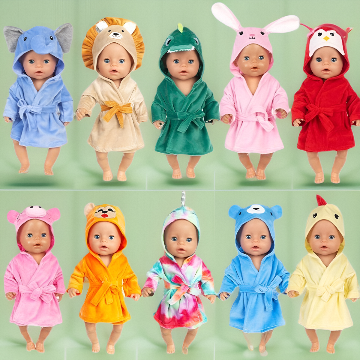 40厘米仿真娃娃浴袍衣服卡通睡衣