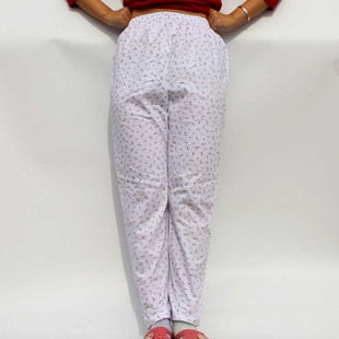 中老年人妈妈纯棉汗布睡裤女士休闲家居裤夏季薄款大码裤子