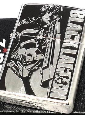 日本代购正品 zippo打火机Black Lagoon黑礁莱薇Revy收藏煤油防风