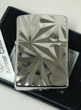 日本代购直发 zippo Armor 打火机绚丽切割镜面银色黑色两面加工