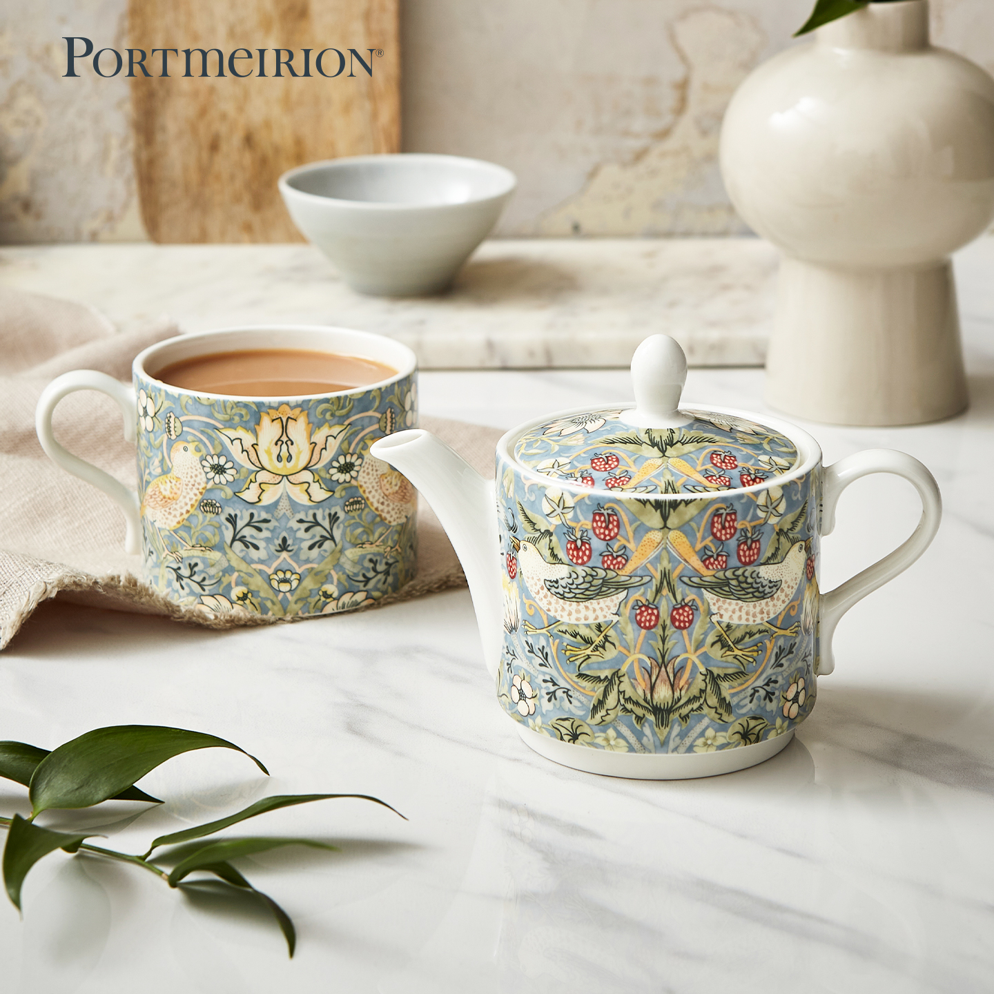 Portmeirion波特美林英国进口陶瓷子母壶茶杯茶碟下午茶单人套装