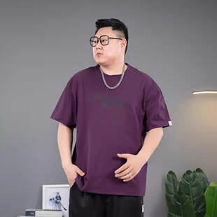 彩色温感变色大码短袖男夏季薄款胖子男装加肥加大T恤潮肥佬宽松
