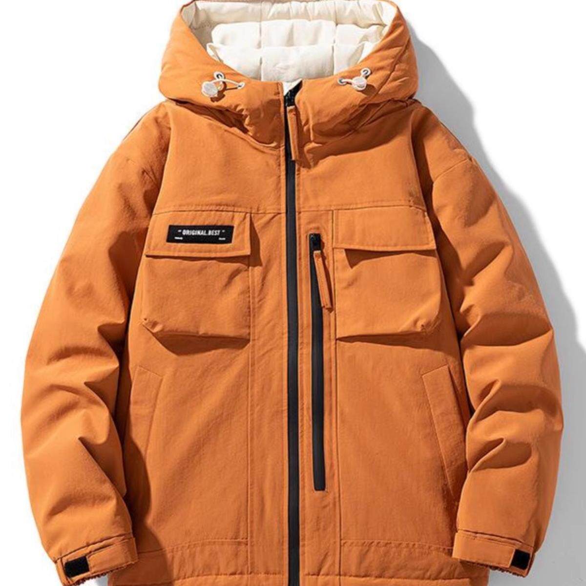 黑金保暖冬季大码男装羽绒服宽松胖子加肥加大潮流白鸭绒外套上衣