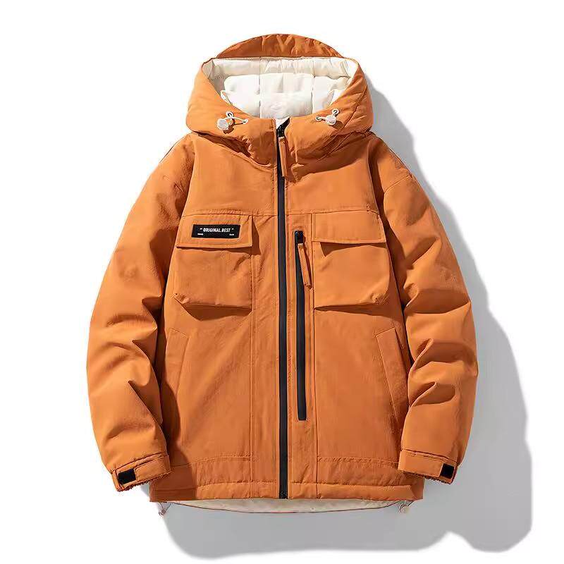 黑金保暖冬季大码男装羽绒服宽松胖子加肥加大潮流白鸭绒外套上衣